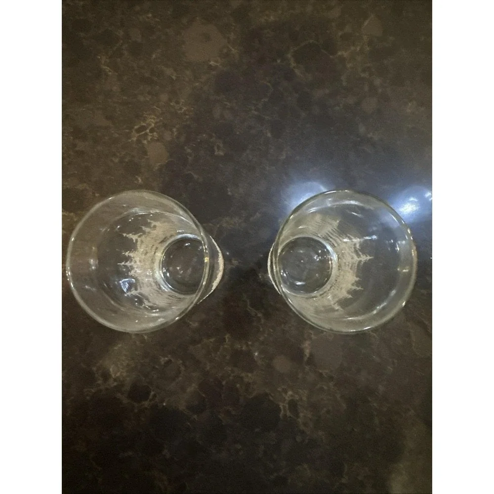 Vintage Frosted White Pine Tree Highball Glasses Set of 2 Winter Forest Tumblers